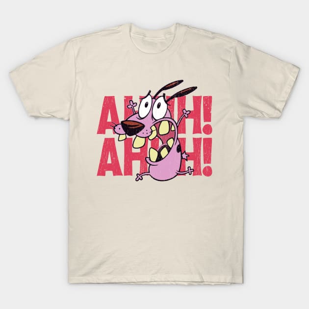 courage dog - ahh ahh ahh T-Shirt by Colana Studio